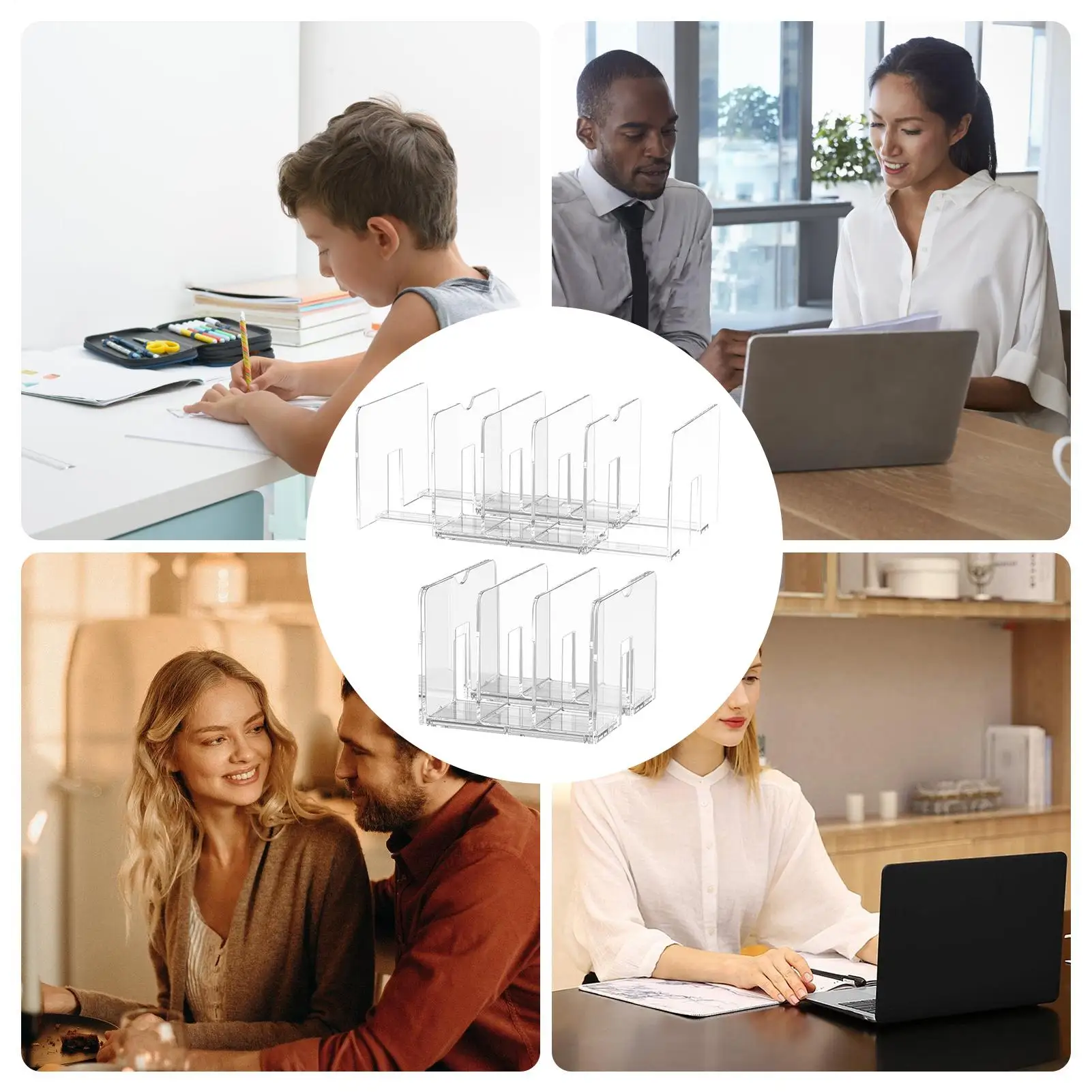 File Organizer For Desk Expandable Office Desk File Organizer 2 Pieces 5-Section Rack Organization And Storage For Letter Paper