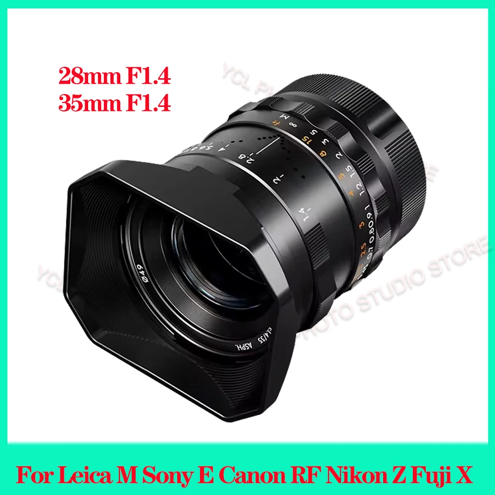 Thypoch 28mm 35mm F1.4 ASPH Camera Lens Manual Focus Lens For Fuji X Nikon Z Canon RF Sony E Cameras For RF Z5 ZFC XT5 XT6