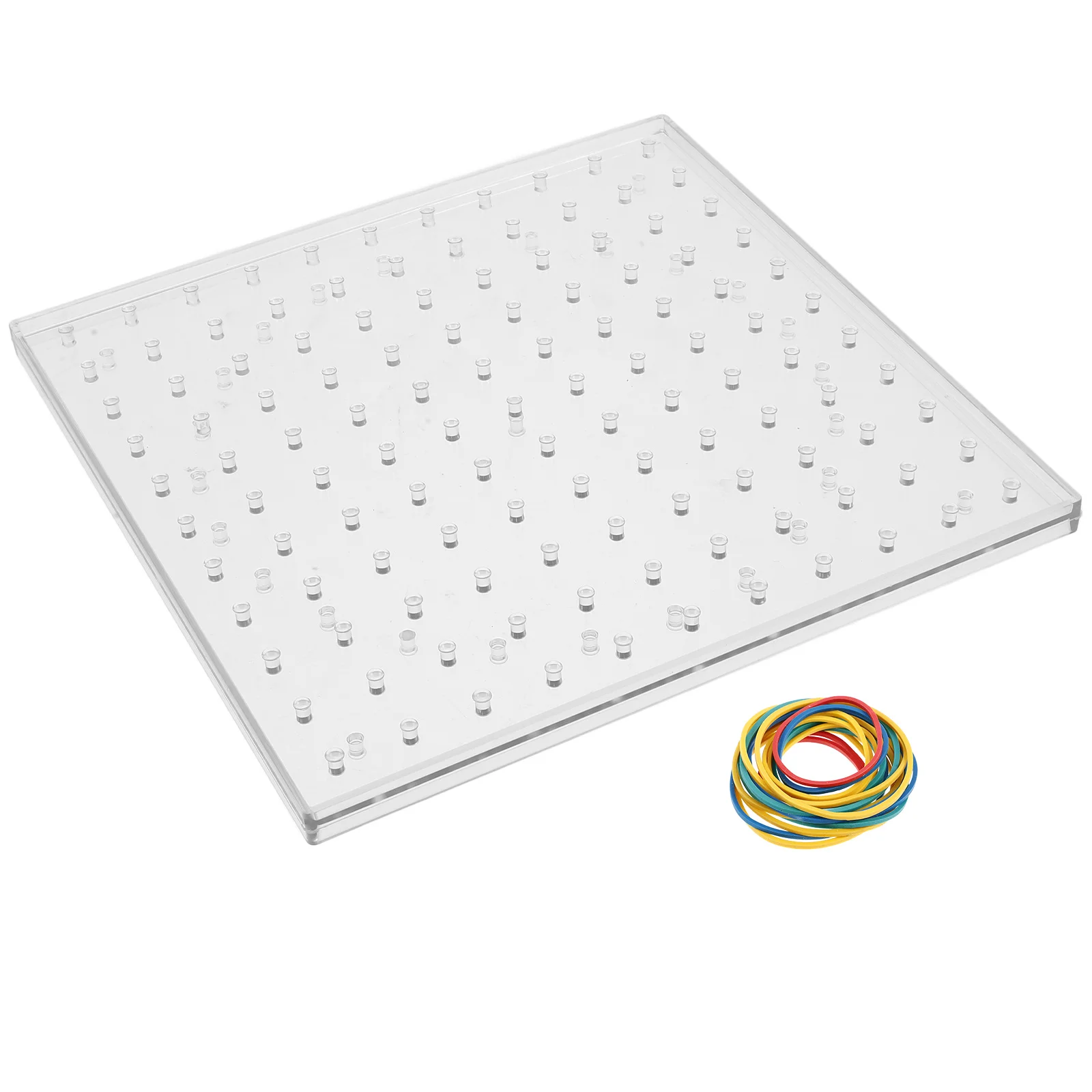 

1Set Educational Geoboard Double Sided Plastic Pegboard for Elementary Math Learning Creative Shape Crafting