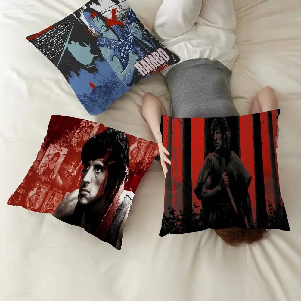 Funda de almohada personalizada de películas clásicas First Blood Rambo, decoración de fiesta salvaje para dormitorio de niños, funda de almohada, regalo de cumpleaños para niños