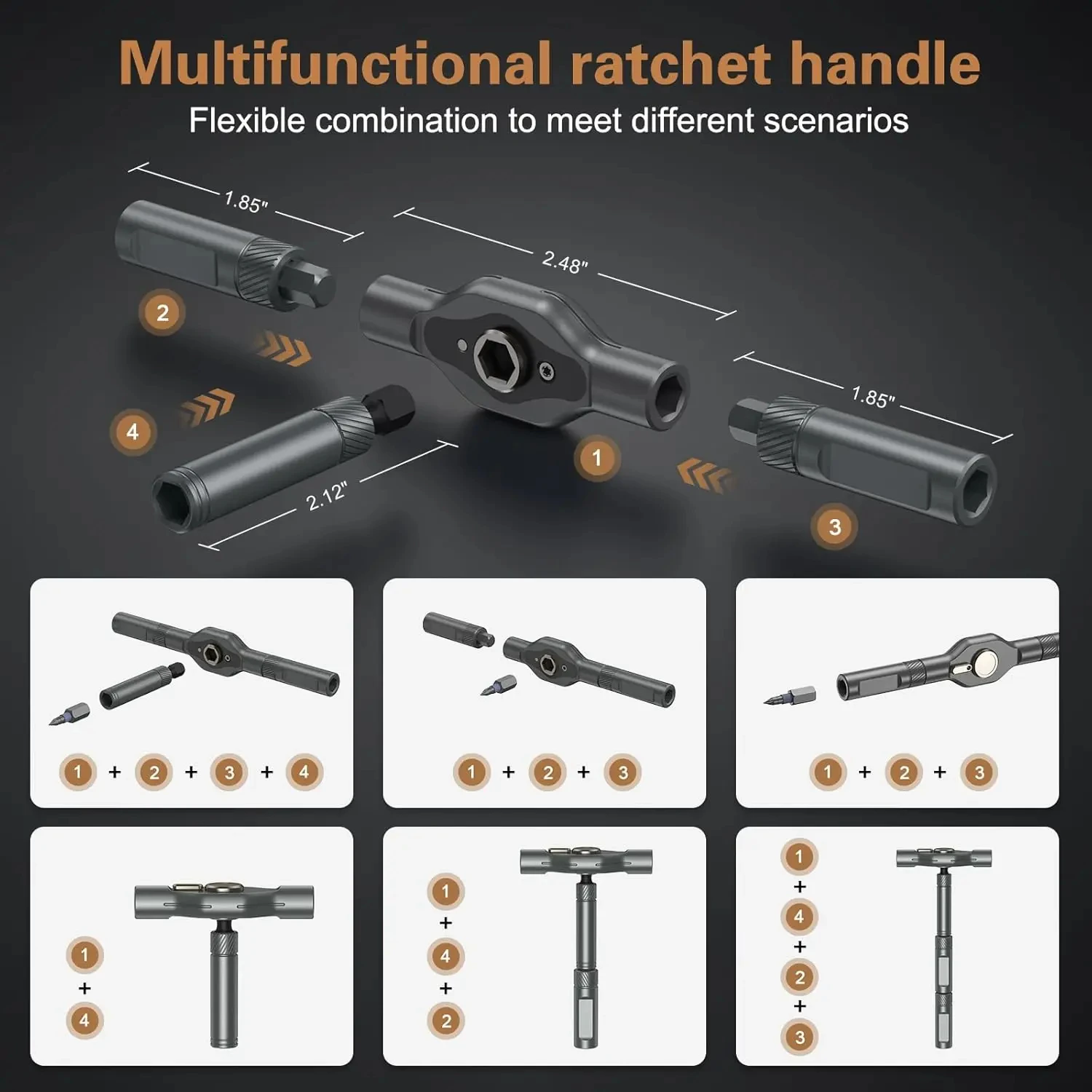 24 in 1 Magnetic Screwdriver Set Ratchet Screwdriver Kit Precision Repair Tool with DIY Detachable Ratchet Handle Multi Bit image 6