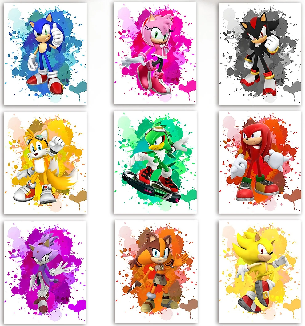 Japanese Cartoon 5D Sonic Diamond Painting Children's Kid Room Decor Handmade Mosaic Embroidery Cute Gifts 2023