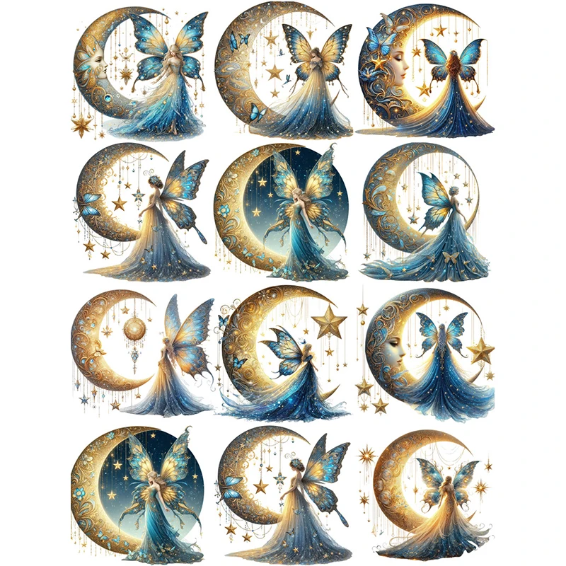 12Pcs/Pack Moon Goddess Sticker DIY Craft Scrapbooking Album Junk Journal Decorative Stickers