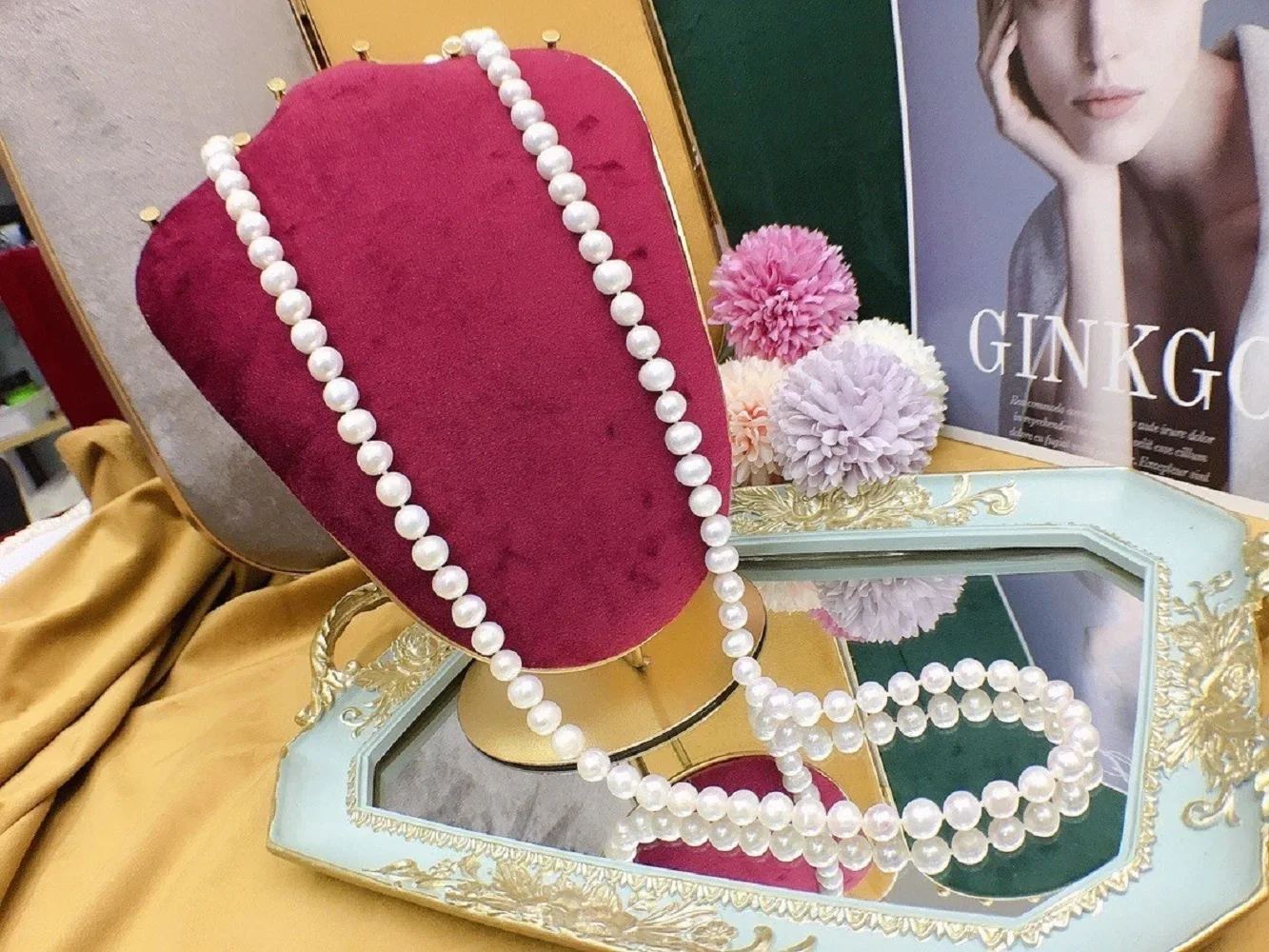 

Natural Pearl AAA 10-11 mm South Sea White Pearl Necklace with 14K Gold Buckle 18in/35in