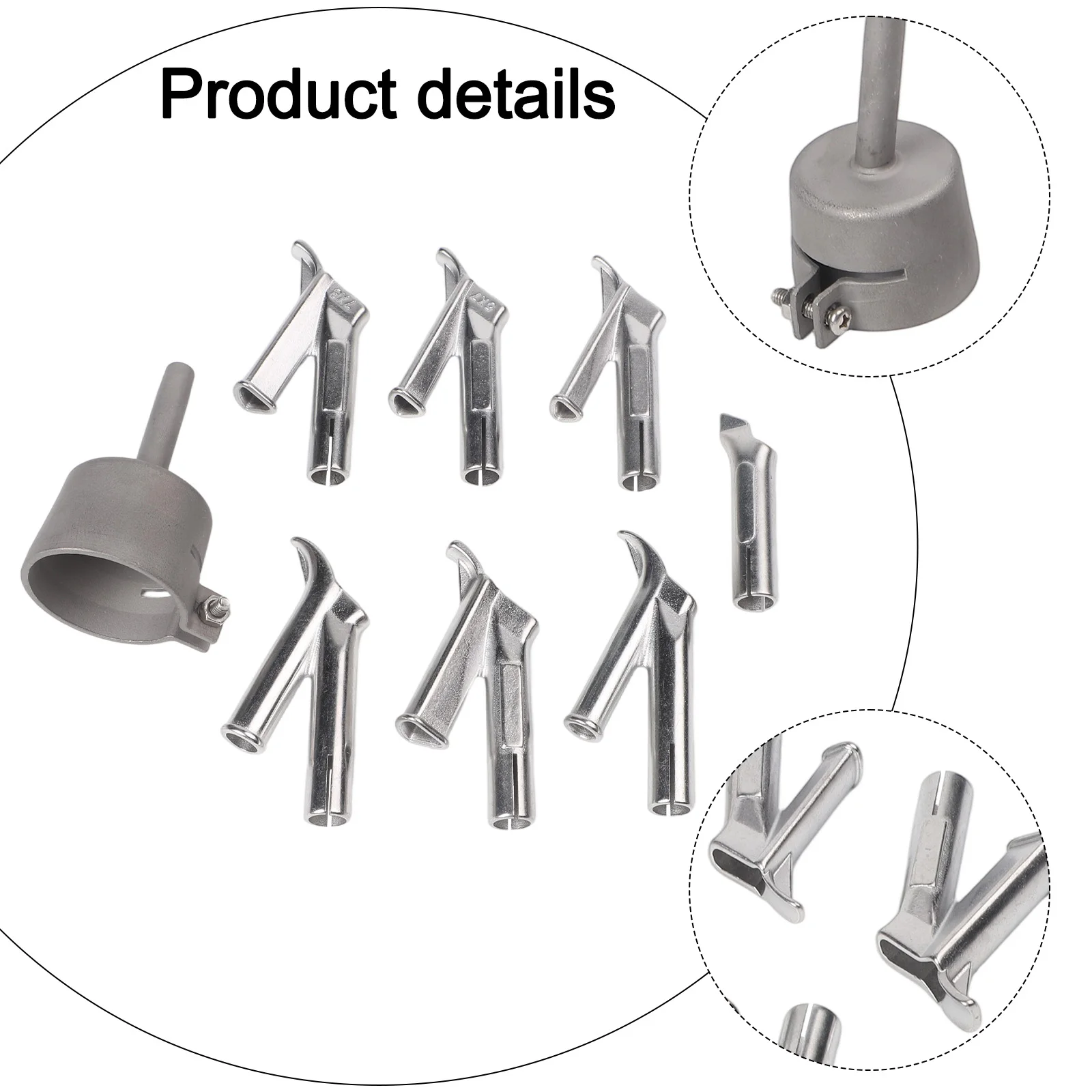 For 1500-2000W Hot Air Device Hot Air Nozzle Plastic Welding Projects High Temperature Welding Tips Stainless Steel Material