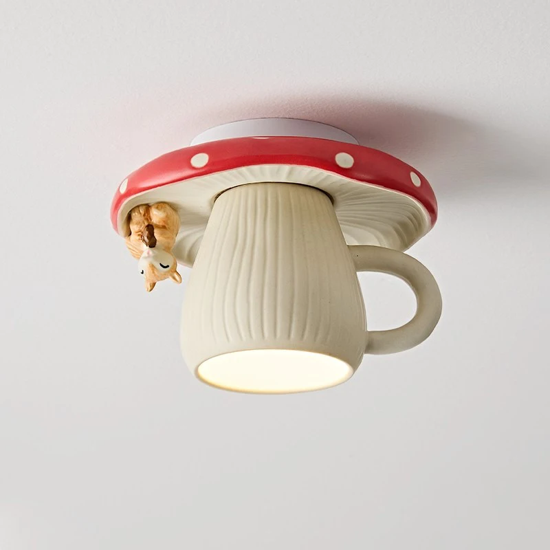 Squirrel Coffee Cup Ceiling Lamps Ceramic Cup Embedded Downlight Cute Dessert Shop Entrance Door Corridor Aisle Ceiling Lights