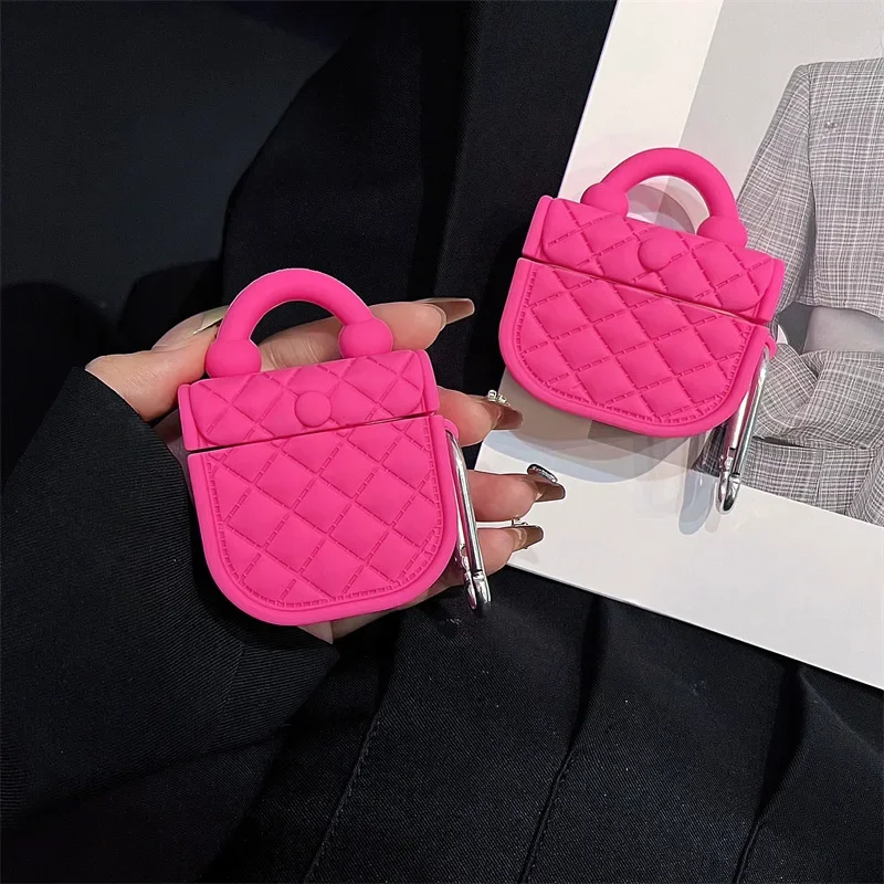 Bonito saco rosa caso para airpods 4 airpod 1 2 3 pro pro2 fones de ouvido bluetooth caixa carregamento capa protetora