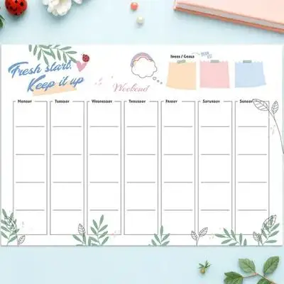 40x60 سنتيمتر المغناطيسي الجاف محو التقويم السبورة ل جدار الكتابة على الجدران ملصق قابل للإزالة مع علامة لوحة بيضاء مخطط أسبوعي