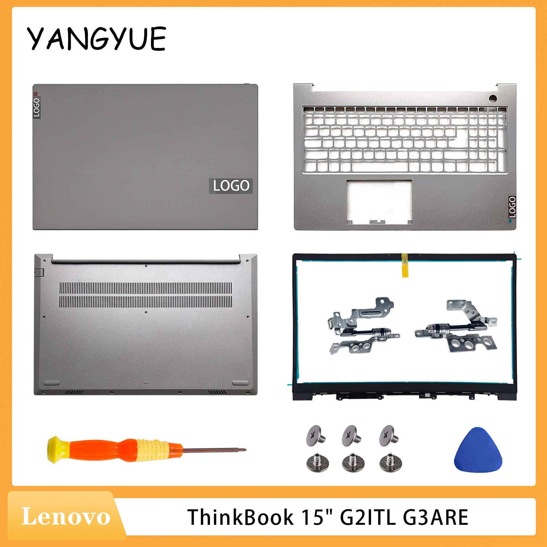 tampa da tampa da caixa traseira do portatil dobradicas da moldura parte dianteira carcaca inferior novo substitua 156 thinkbook 15 g2 g3 g4 acl sao itl lcd 01