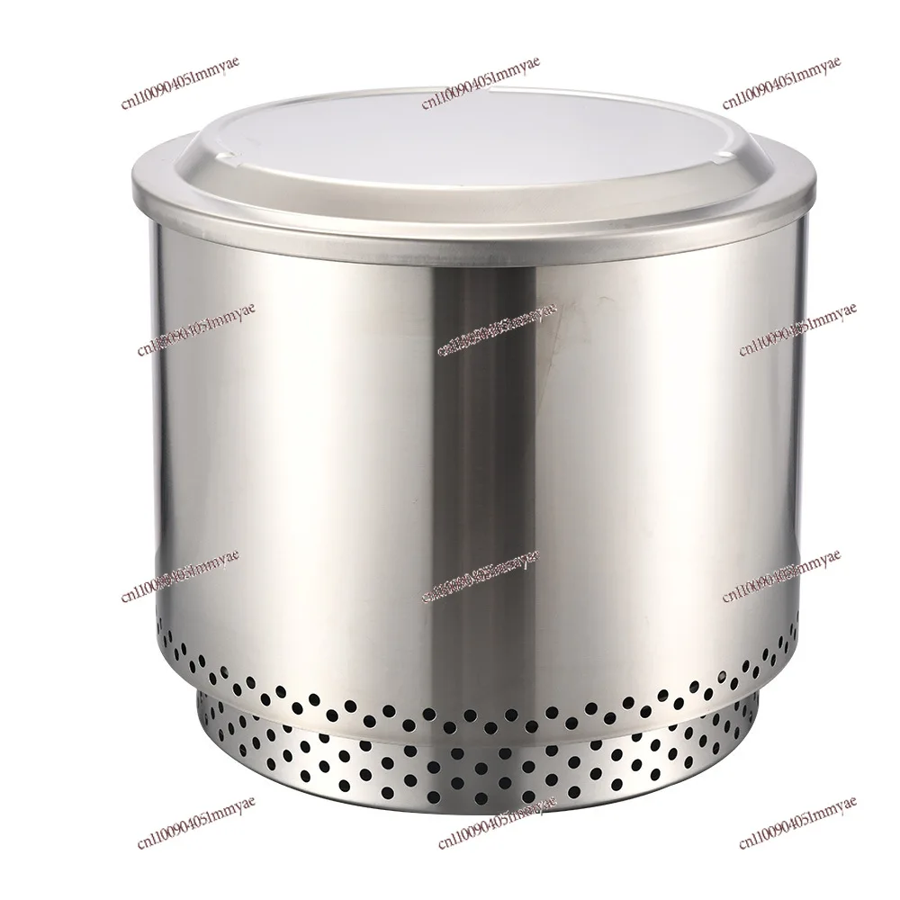 Upgraded Large Capacity Smokeless Fire Pit, Stainless Steel Outdoor Wood Stove with Spark Guard for Camping & Garden