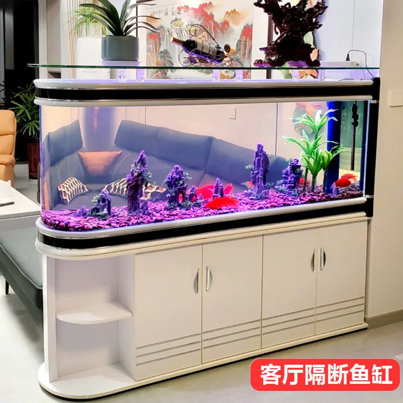 Lazy bullet fish tank aquarium living room small household screen water-free partition shoe cabinet large bottom filter tank
