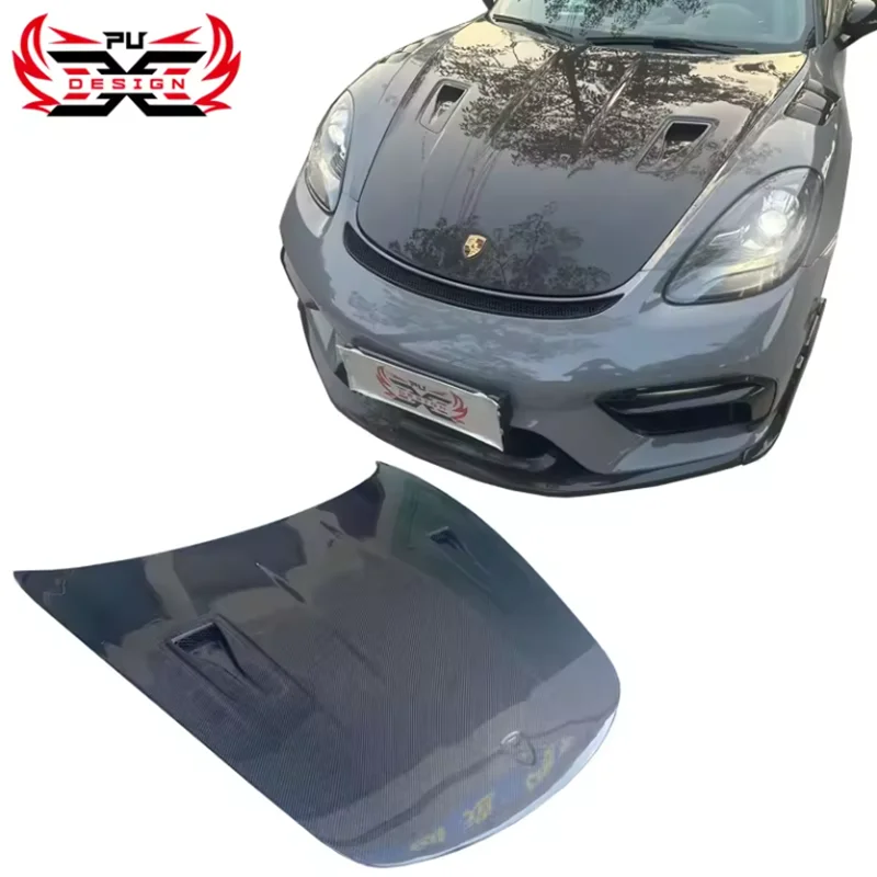 for Porsche 718 boxster cayman High Quality RS Style Dry Carbon Fiber Fiber Bonnet Hood