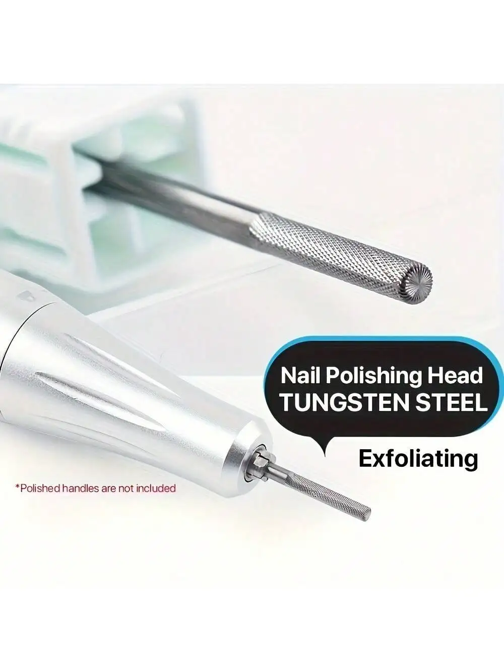 مجموعة لقمة مثقاب الأظافر مكونة من قطعة واحدة - نتوءات قاطعة المطحنة من كربيد التنغستن للأظافر والباديكير الكهربائية، أداة تلميع البشرة عديمة الرائحة