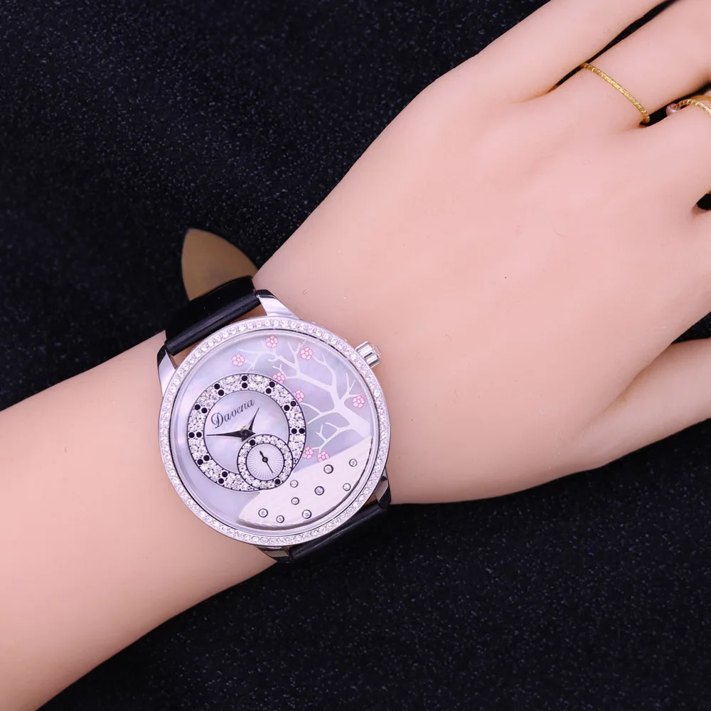 SALE!!! Discount Davena Crystal Old Types Lady Women\'s Watch Japan Mov\'t Fashion Hours Bracelet Leather Girl\'s Gift No Box