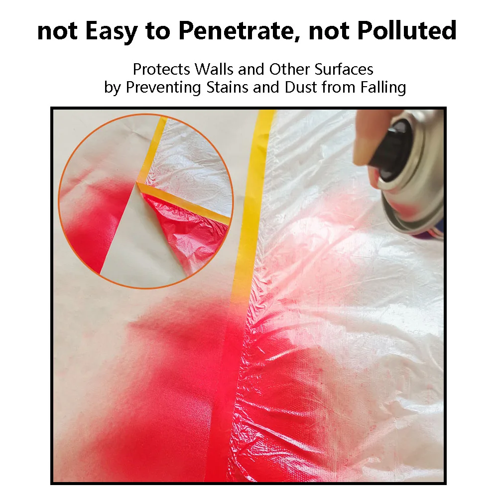 Plastic Drop Dust Protection Film Furniture Dustproof Protection Film Paint Tape Protection Tape Paint Masking Cover 0.2M-4.5M
