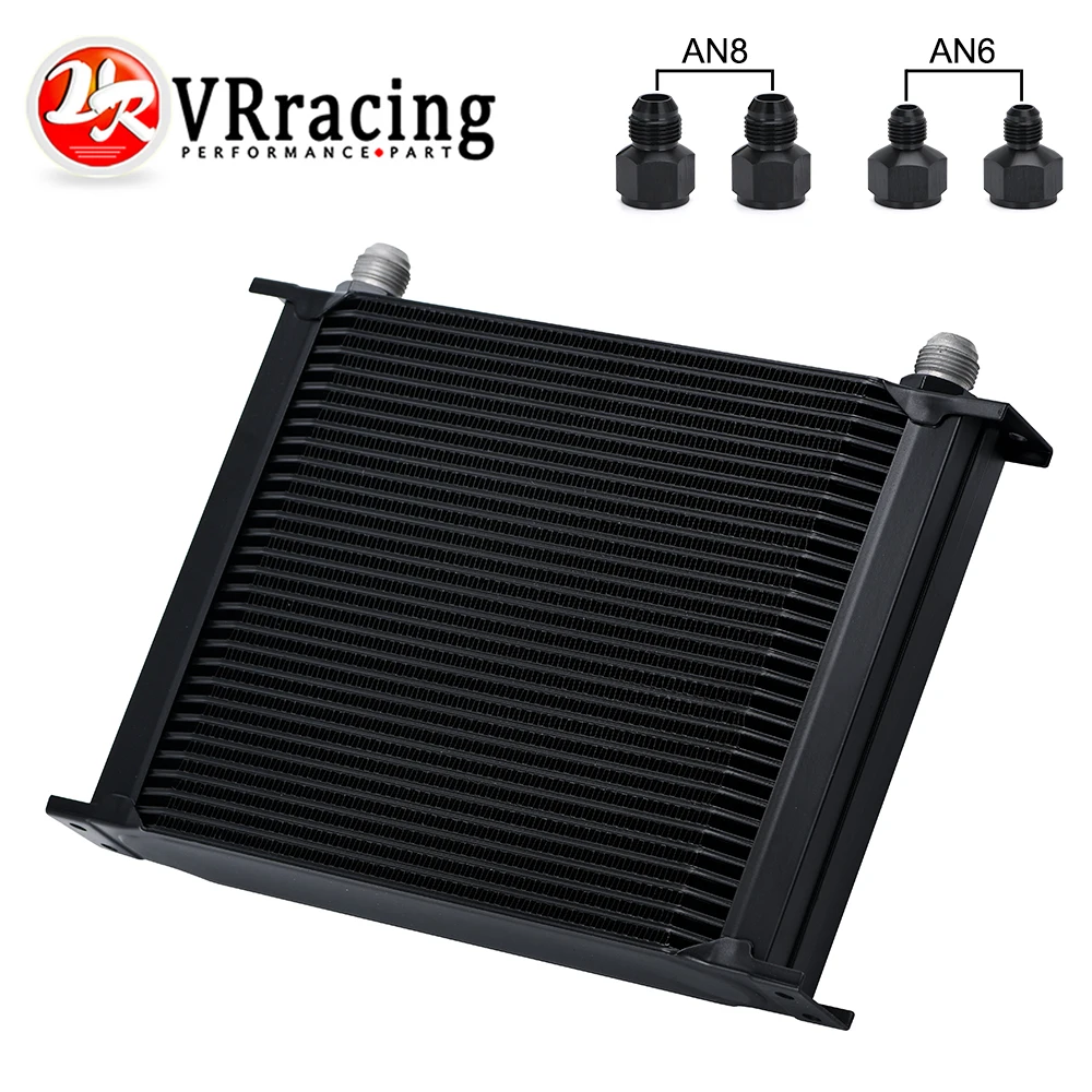 VR - BLACK 30 ROW AN-10AN UNIVERSAL ENGINE TRANSMISSION OIL COOLER VR7030-2BK