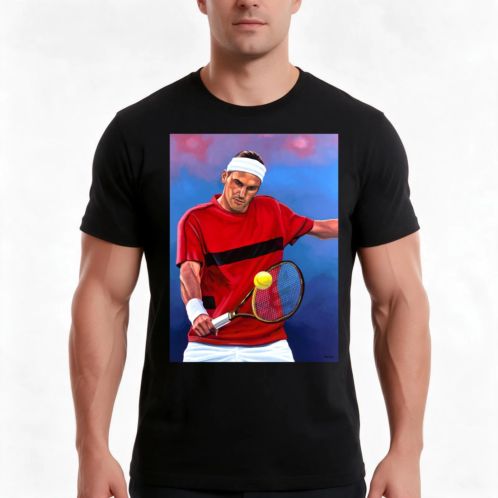 The Swiss Maestro Roger Federer T-Shirt, Summer Casual Cotton Tee, Oversized Streetwear Tops, Vintage Graphic Print, 100% Cotton