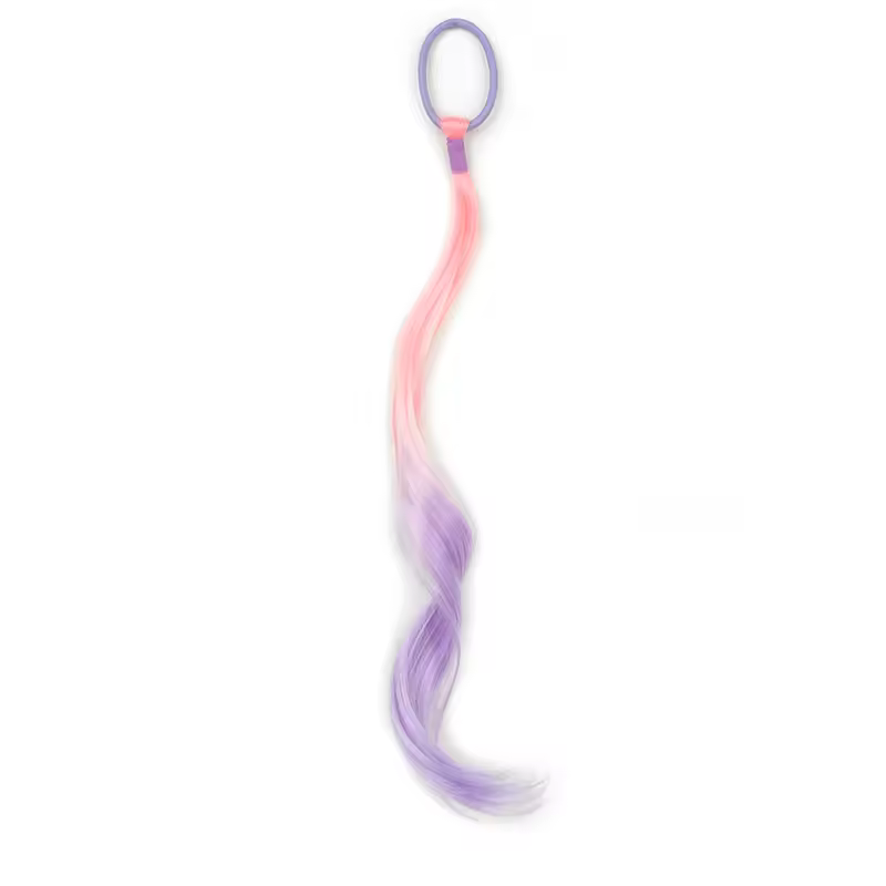 Colored Hair Extensions Synthetic 14"  Lightweight Colored Hair Extensions for Kids Curly Ponytail Extension with Elastic Tie - Image 11