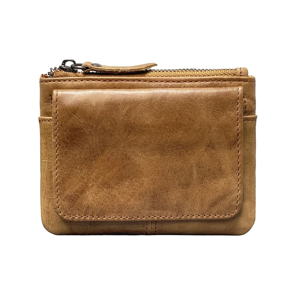 الرجعية الإبداعية قصيرة محفظة RFID متعددة بطاقة مقعد حامل بطاقة الجلد الحقيقي محفظة نسائية للعملات المعدنية سليم الحد الأدنى حقيبة التخزين للرجال #1