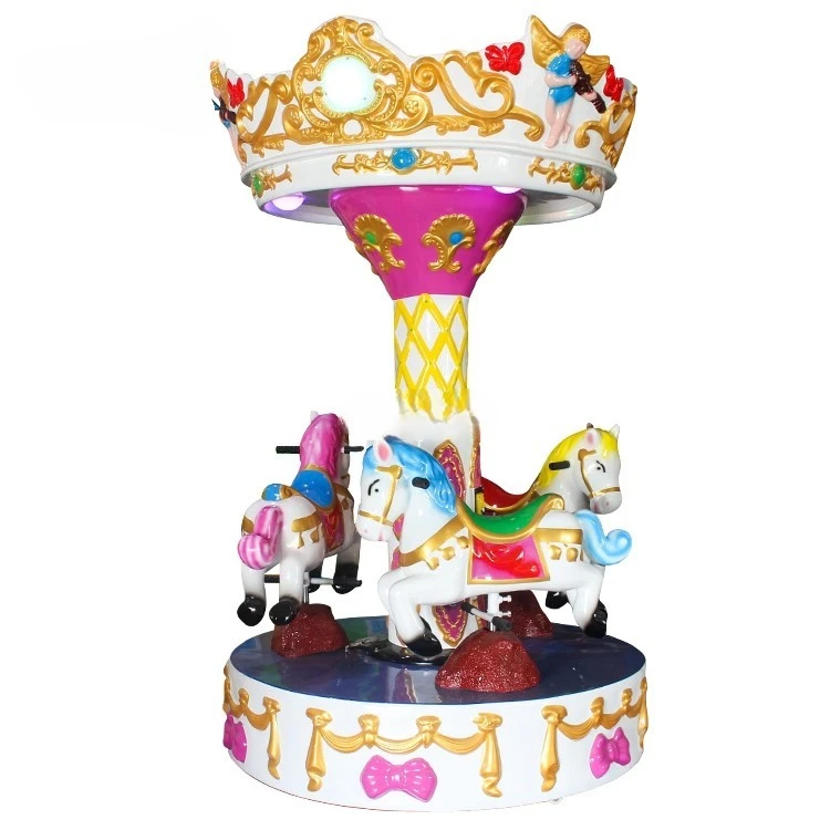 Amusement Kids Rides Indoor Outdoor Playground Merry Go Round 3 People Small Carousel For Sale