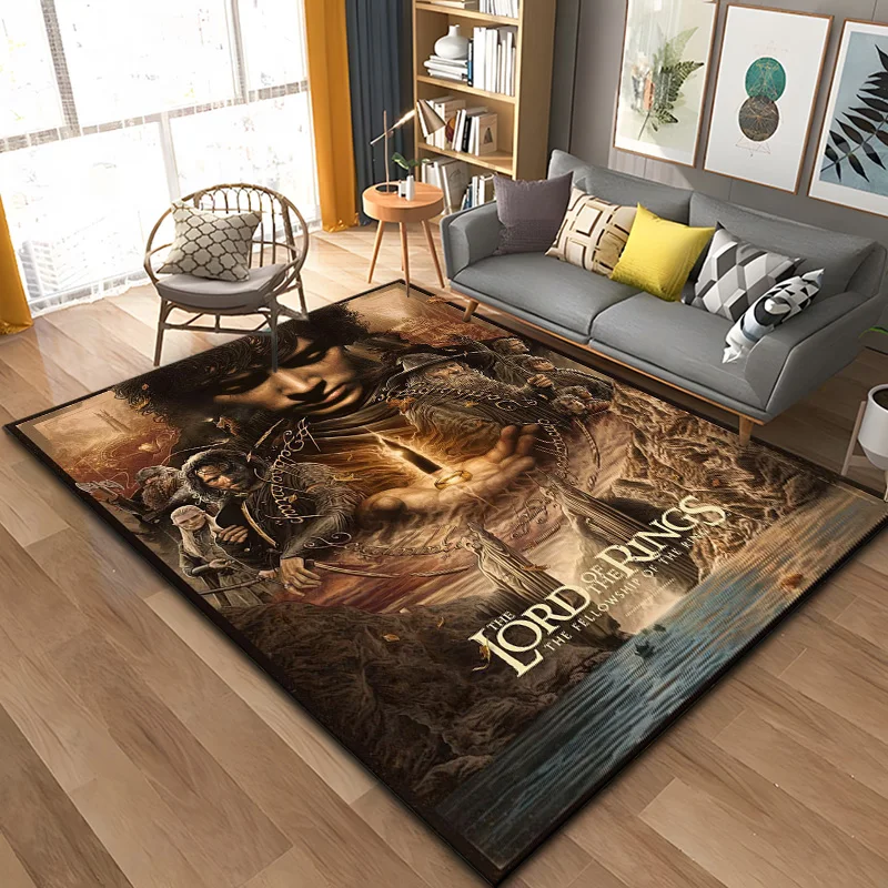 15 Size L-Lord of The Rings Printed Carpet Yoga Mat Room Decor Carpets for Living Room Non -slip Carpet Area Rug Birthday Gift