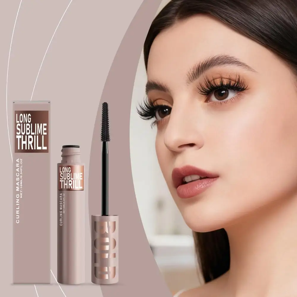 천연 두꺼운 컬링 마스카라 메이크업 비 얼룩 브러쉬는 속눈썹을 길게 만듭니다 방수 빠른 건조 블랙 컬링 마스카라 화장품