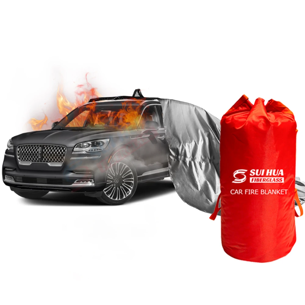 Electric vehicles fire blanket 10 * 10 M car fire blanket for excavator