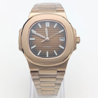 Luxury Rose Gold 40MM Square NH35 Movement Automatic Mechanical Men's Watch Sapphire Crystal Date Stainless Steel Strap