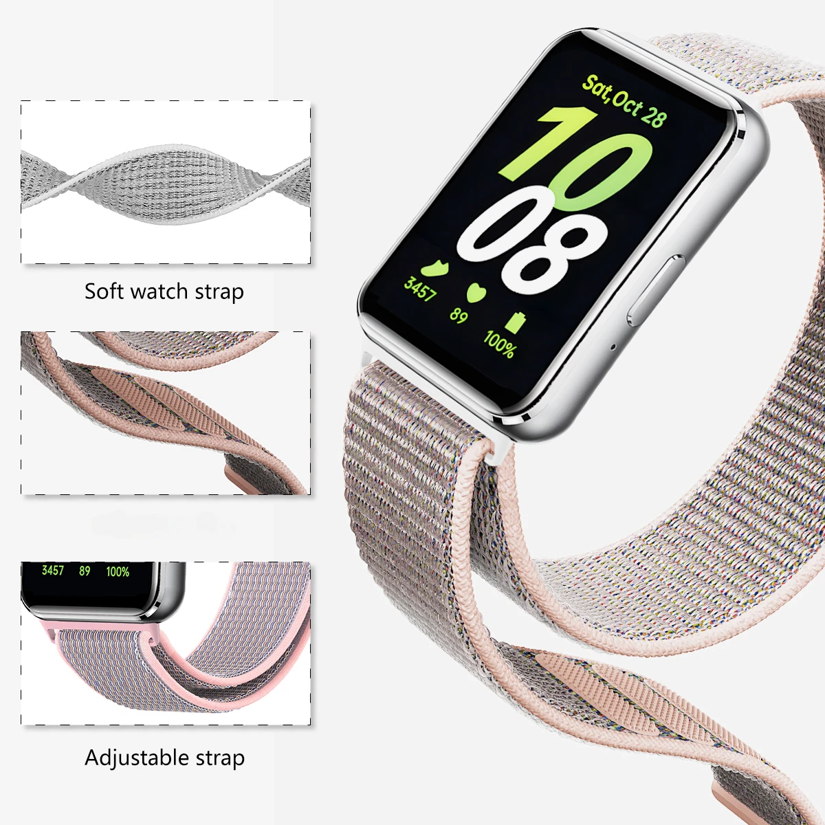 Etui ochronne + opaska na Samsung Galaxy Fit 3 Nylon Loop pasek TPU pokrowiec na Samsung Galaxy Fit3 18mm akcesoria do zegarka