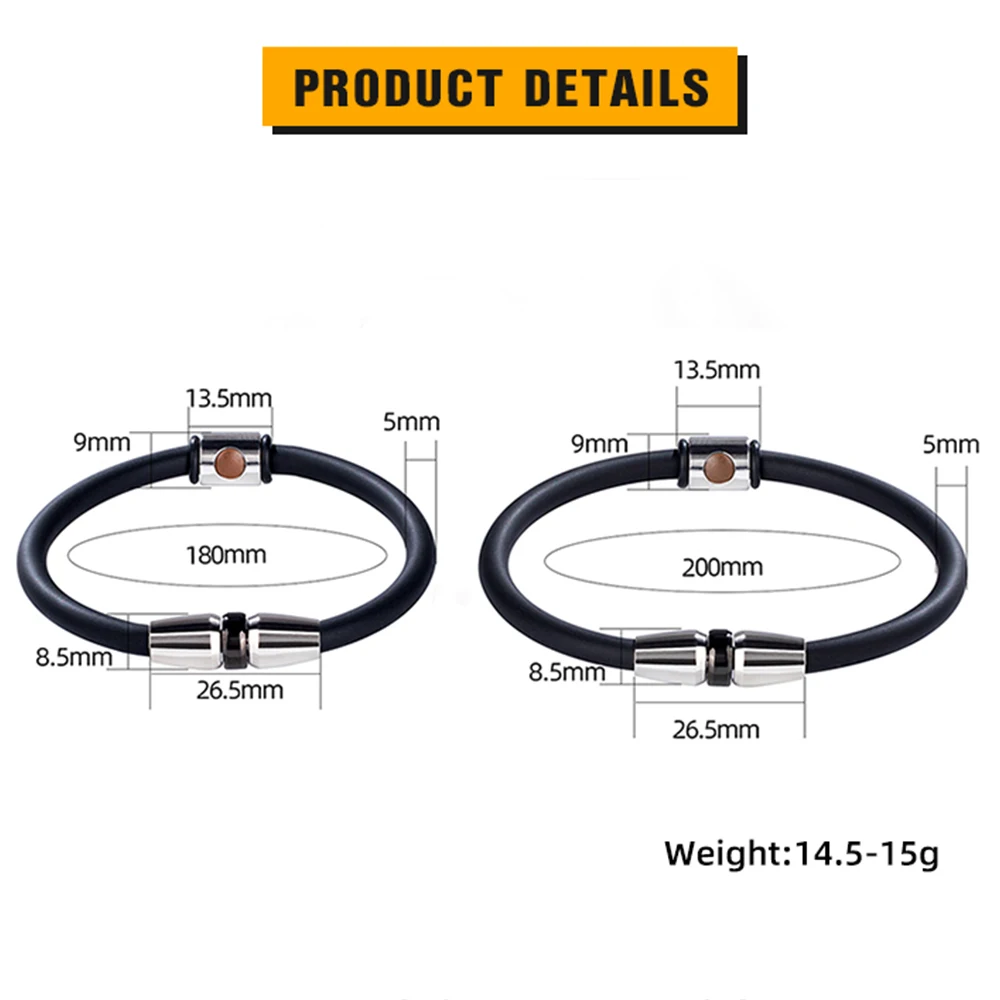 Pulsera de silicona de iones negativos antiestática, suministro directo de fábrica, accesorios a presión de energía de iones negativos, pulsera personalizada