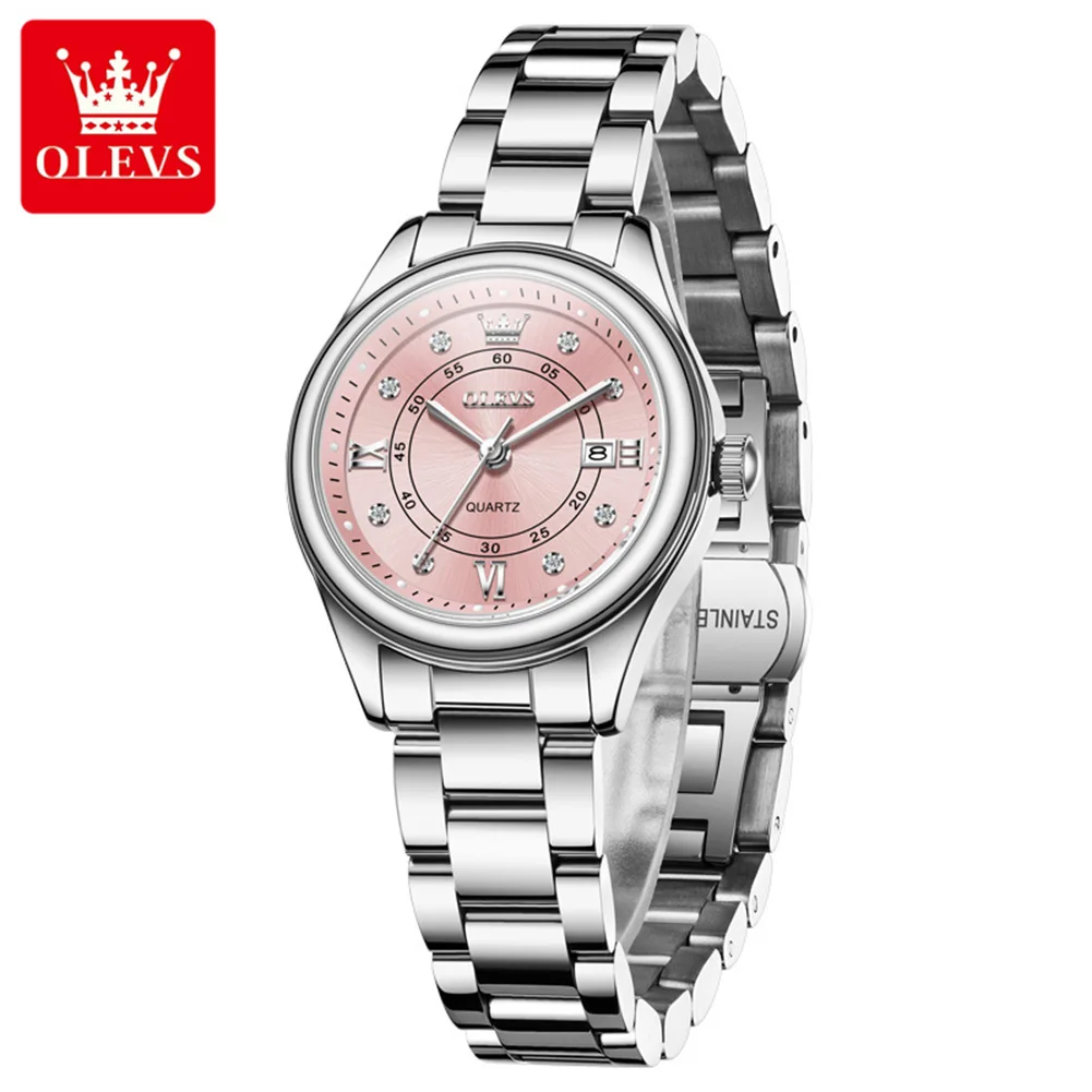 OLEVS 5683 Brand original authentic watch for woman Gift Box Solid steel belt fashion quartz women's watch