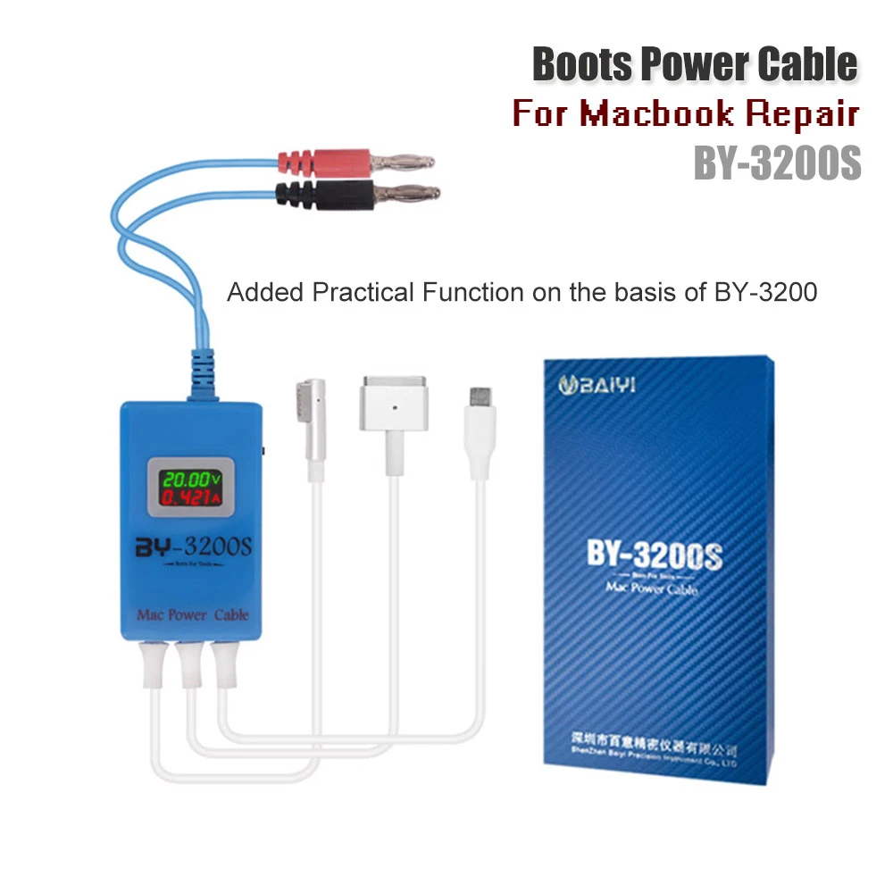 

BY-3200S Cable For Macbook Charging Board Repair For Single Board Boot System Type-C/T-Style/L-Style Connector Charging Cable