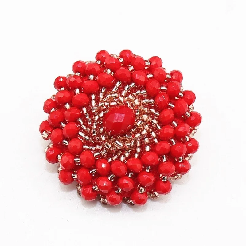 High Quality 1pcs Crystal Hand Sewn Bead Buckle Coat Garment Decorative Buttons