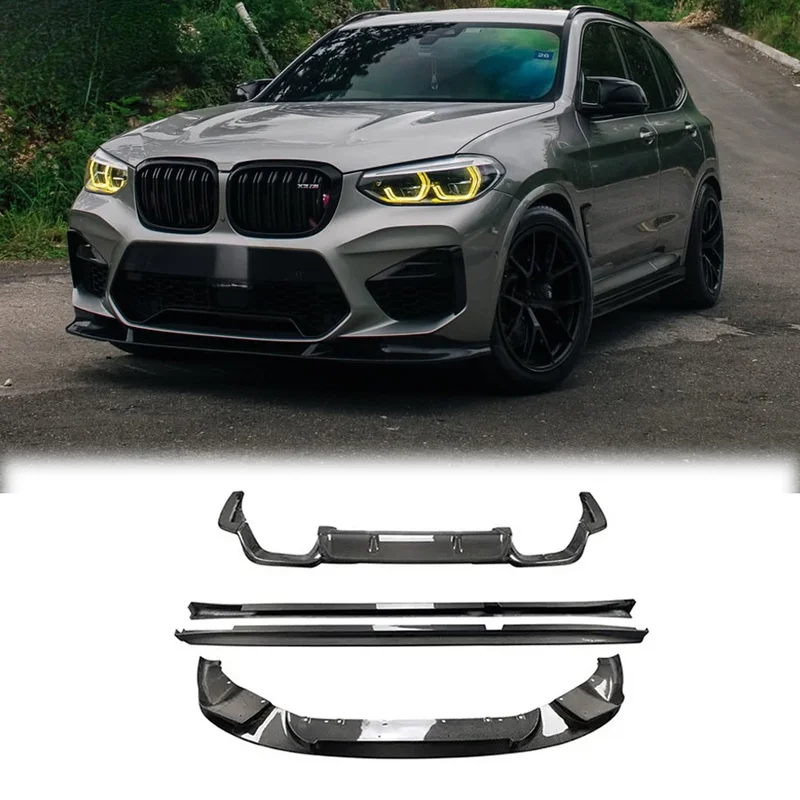 Carbon Fiber Front Lip Side Skirts Rear Lip Body Kit Fit For X3M X4M F97 F98 2019-2021