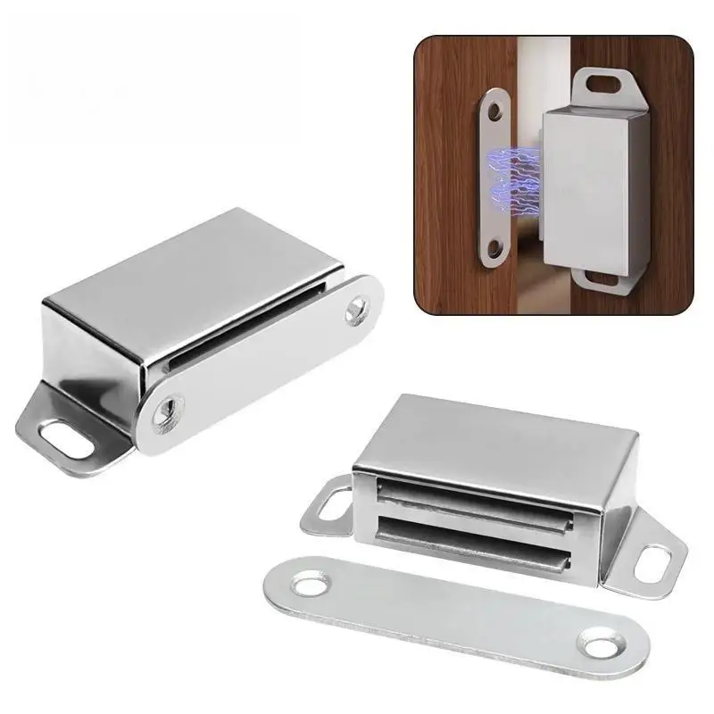 10PCSHeavy Duty Stainless Steel Magnetic Door Catch With Strong Holding Force And Rust Proof Perfect For Kitchen Cabinets