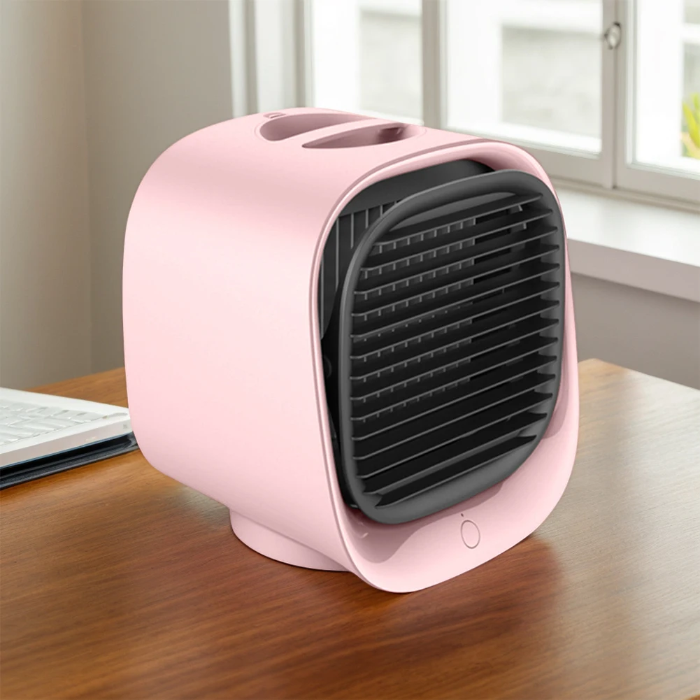 مروحة سطح المكتب 3 سرعات قابلة للتعديل ومروحة مكتب تبريد هادئة ومكيف هواء مع ضوء ليلي لسطح المكتب وغرفة النوم