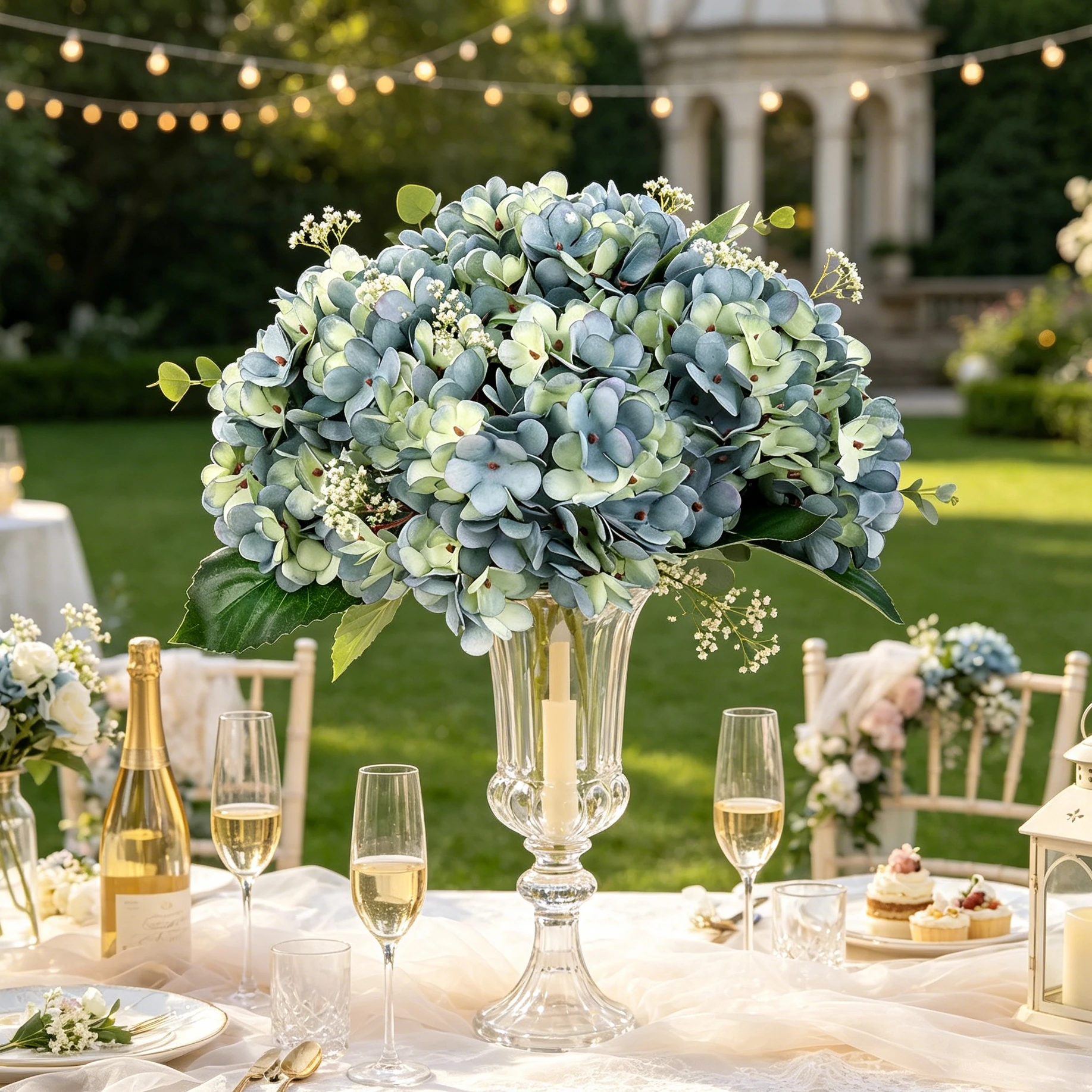 Künstliche Hortensienblume für Zuhause, Tischvase, Bogen-Mittelstück, Garten, Party, Hochzeit, Brautstrauß, DIY-Dekoration, Geschenke