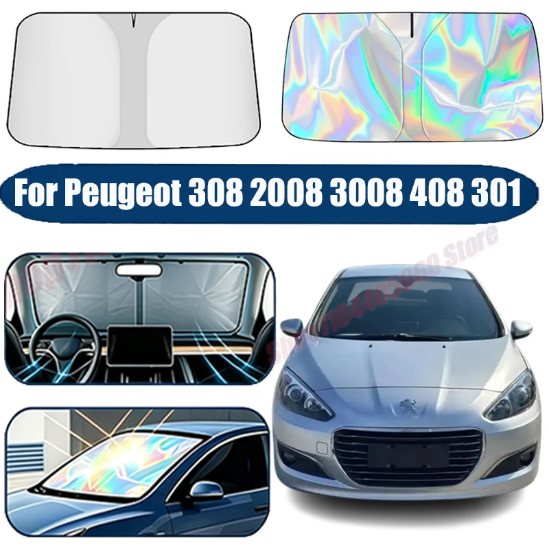 Parasol para coche, parasol delantero con aislamiento térmico, parasol para Peugeot 308, 2008, 3008, 408, 301