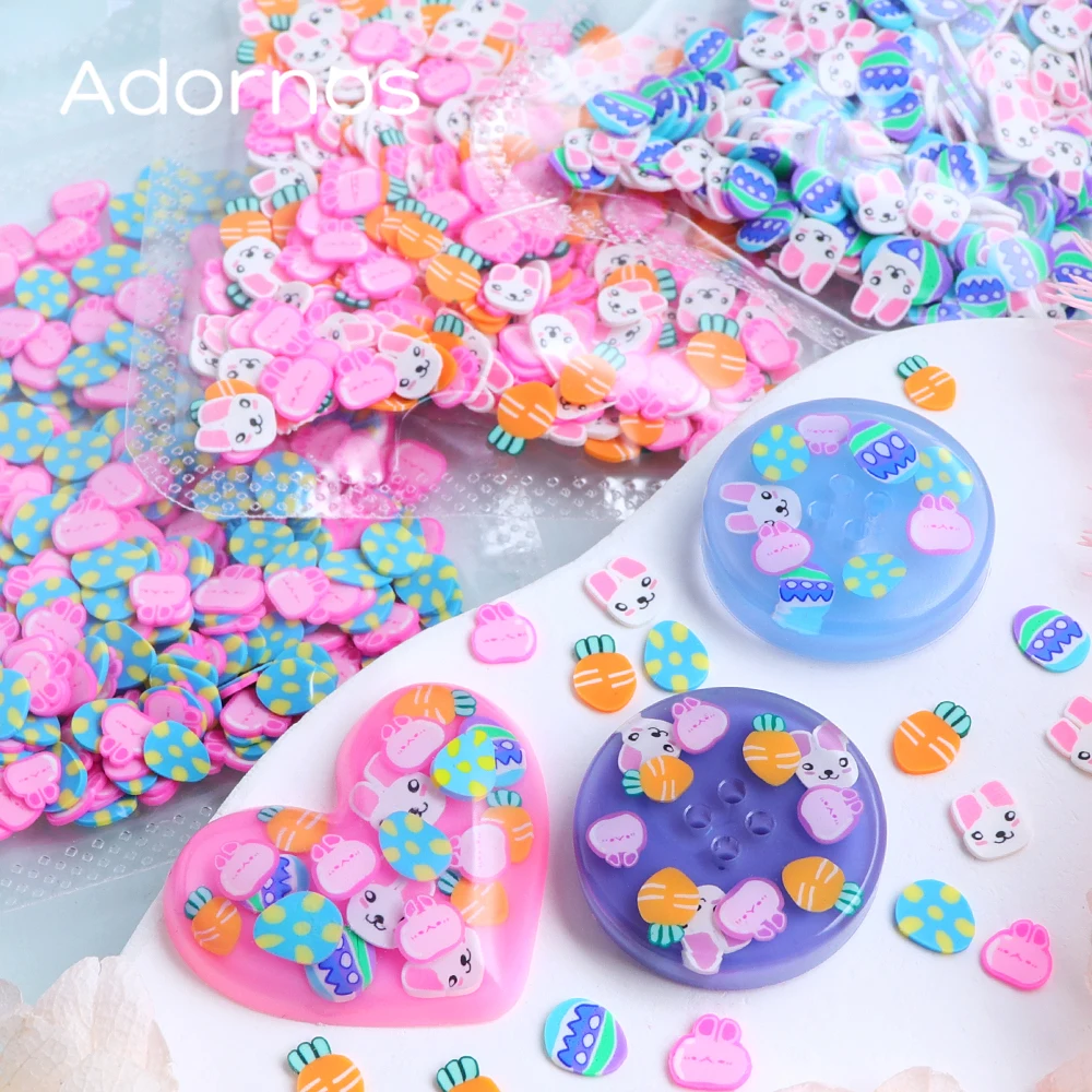 10 g Easter Day Slices Polymer Clay Sprinkles Epoxy Resin Filling Colorful Egg Rabbit Carrot Shape DIY Crafts Making Accessories