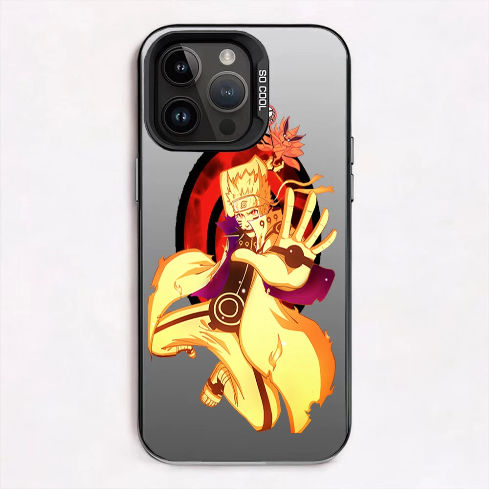 bilibili Anime Naruto Uzumaki Phone Case For iPhone 8 11 12 13 14 15 Mini X XR XS PRO 15promax 14pro  MAX Plus Shell laser