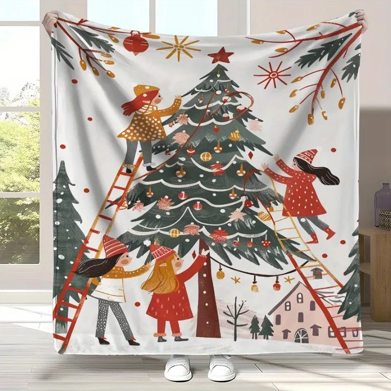 

Festive Christmas Tree Blanket: Warm and Soft, Suitable for All Seasons - Perfect for Home Decor and 150x200cm