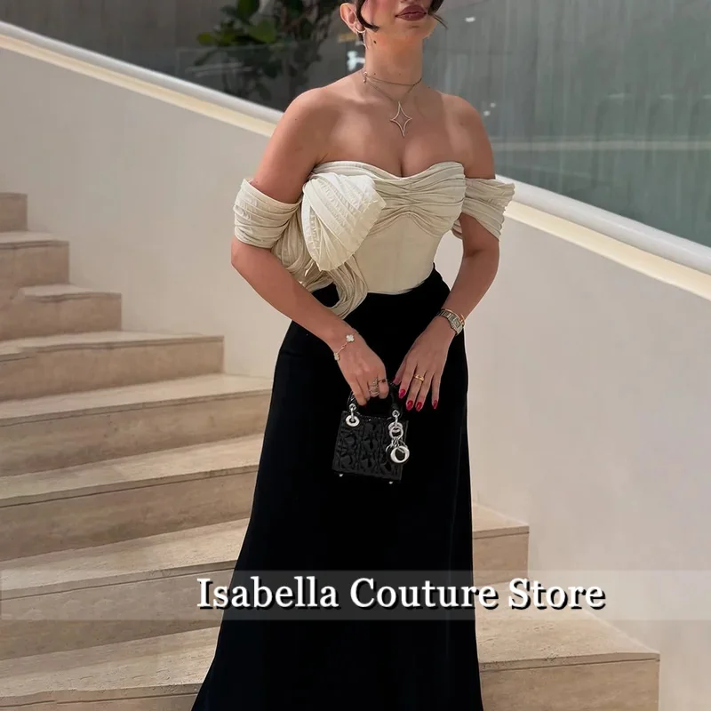 Nowoczesne sukienki wieczorowe dla kobiet, plisowane, z odkrytymi ramionami, kontrastowe kolory, krój syreny, długość do podłogi, formalna sukienka na przyjęcie, możliwość personalizacji.