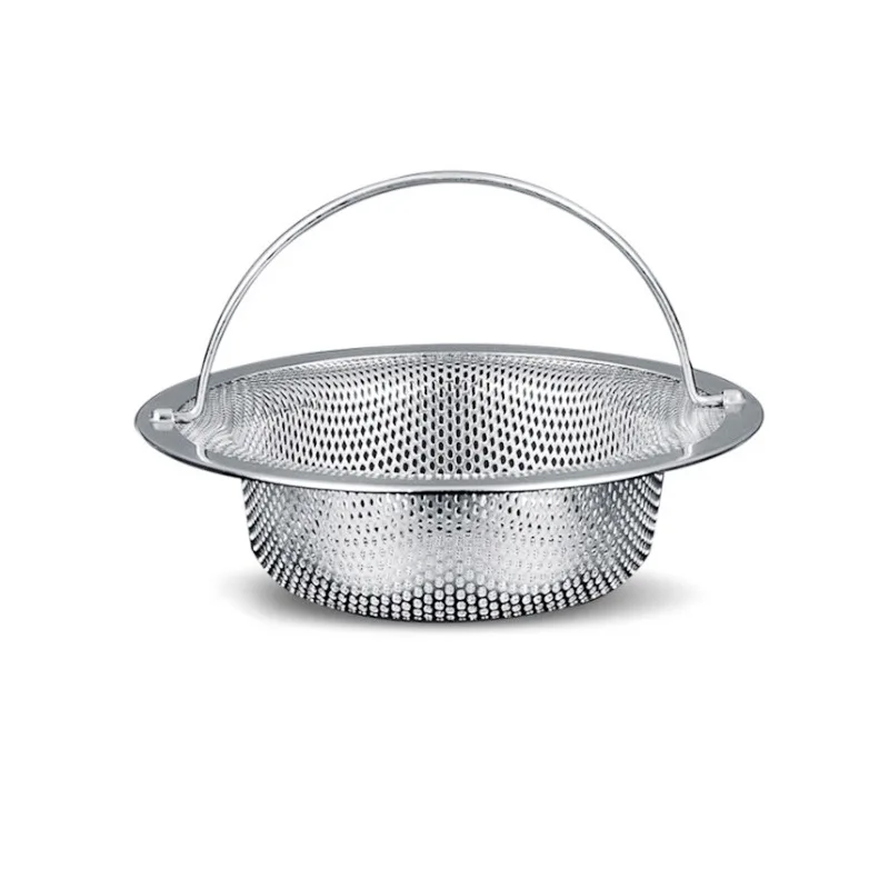 3 Sizes 304 Stainless Steel Sink Filter with Handle Fine Mesh Sink Strainer Kitchen Deep Light Style Food Hair Srceen Drains