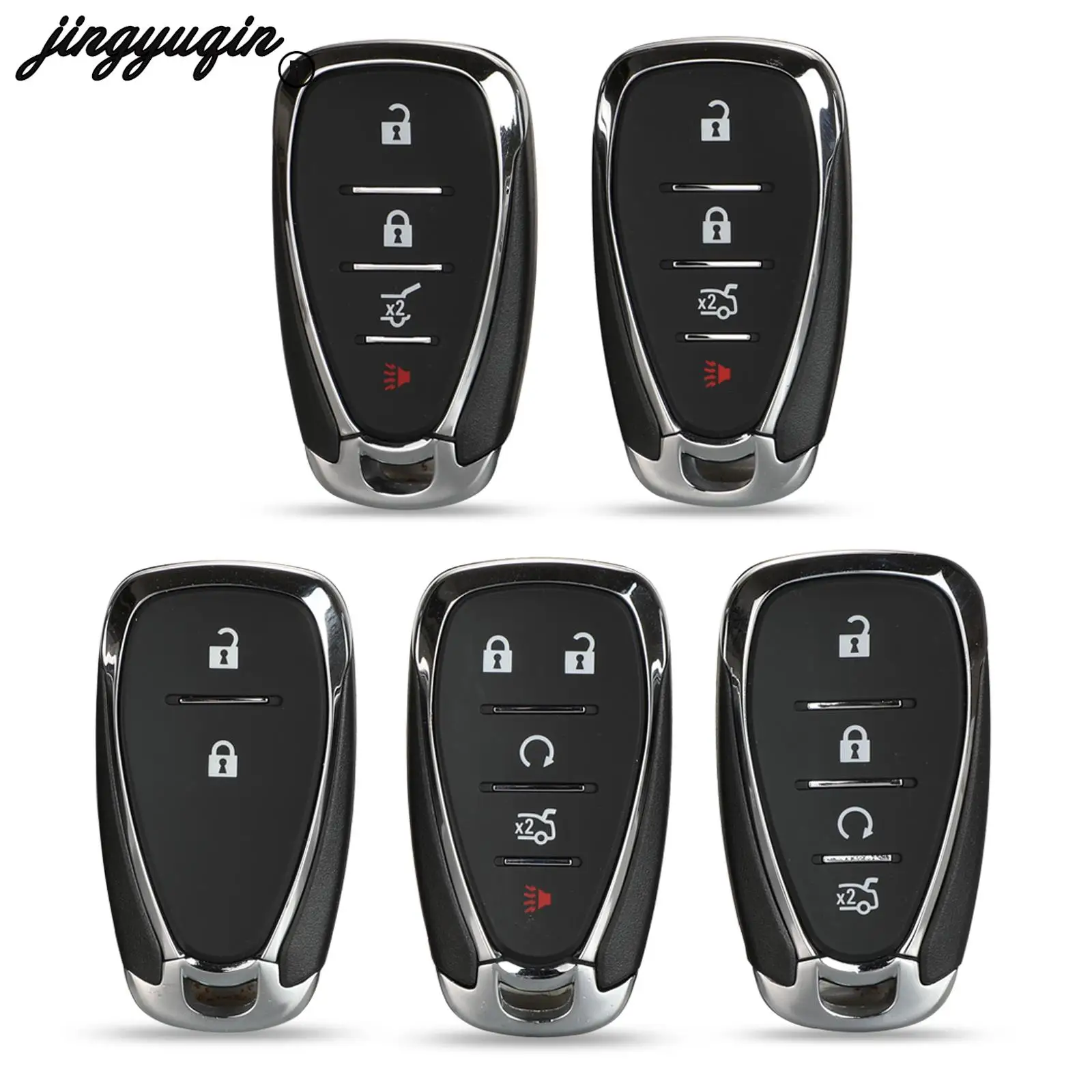 jingyuqin 2/3/4/5 Buttons For Chevrolet Cruze Malibu Camaro 2016-2018 Remote Control Car Key Shell Case Fob Uncut HU100 Balde