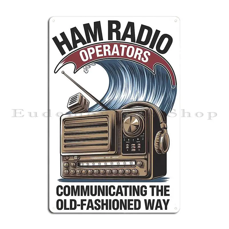 Radio Operator Frequency Ham Morse Antenna Metal Plaque Poster Garage Club Create Cinema Printed Wall Mural Tin Sign Poster