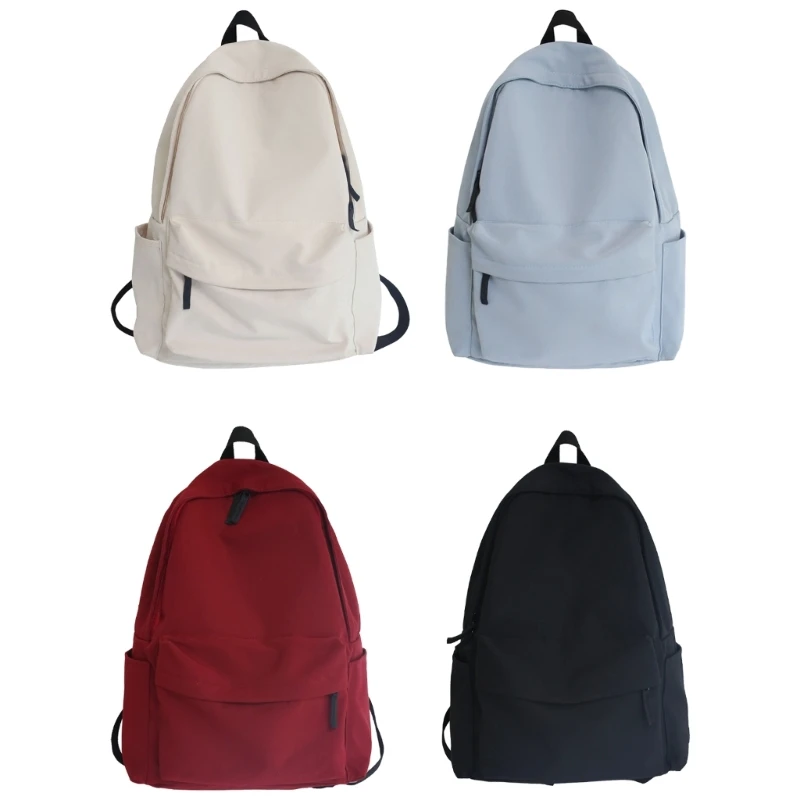 Convenient Nylon Book Bag for Ladies Elegant Travel Rucksack School Backpack 066F