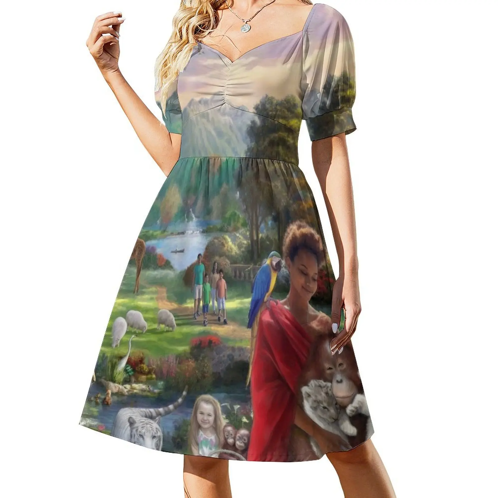 

Paradise Park Short-Sleeved Dress Women's summer skirt Party dresses for women Women's skirt