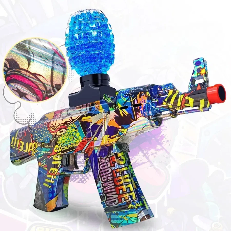 Electric Blaster Gel Ball Blaster Pistol Gun Toy, Automatic Splatter Gun with Glasses, Outdoor Activities （without water beads）