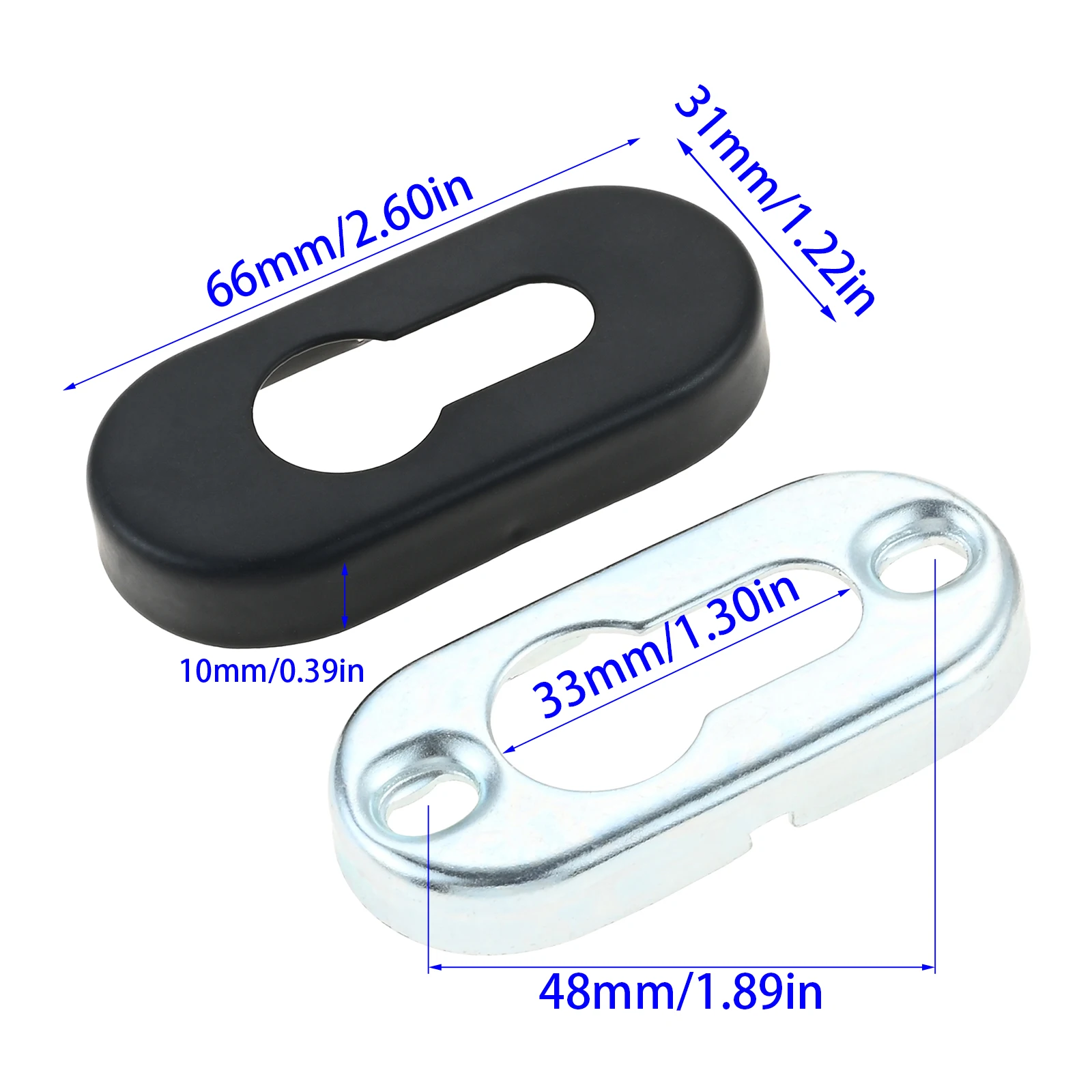 1PC Anti-Corrosion Door Keyhole Cover Lock Cylinder Cover Accessories Stainless Steel With Decorative Covers 66*31*10mm