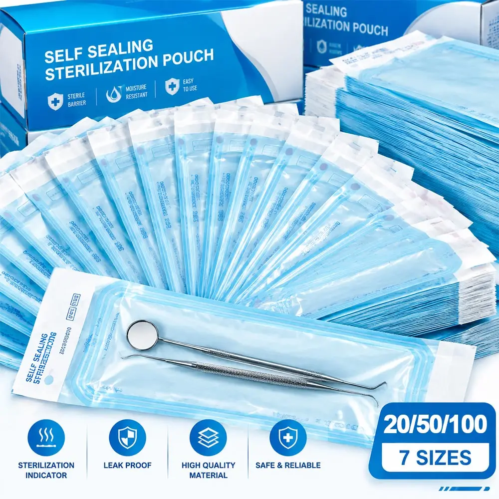 Self Sealing Sterilization Pouches Medical Grade Sterilization Bags EO Steam Autoclave Dental Tattoo Instrument Packaging